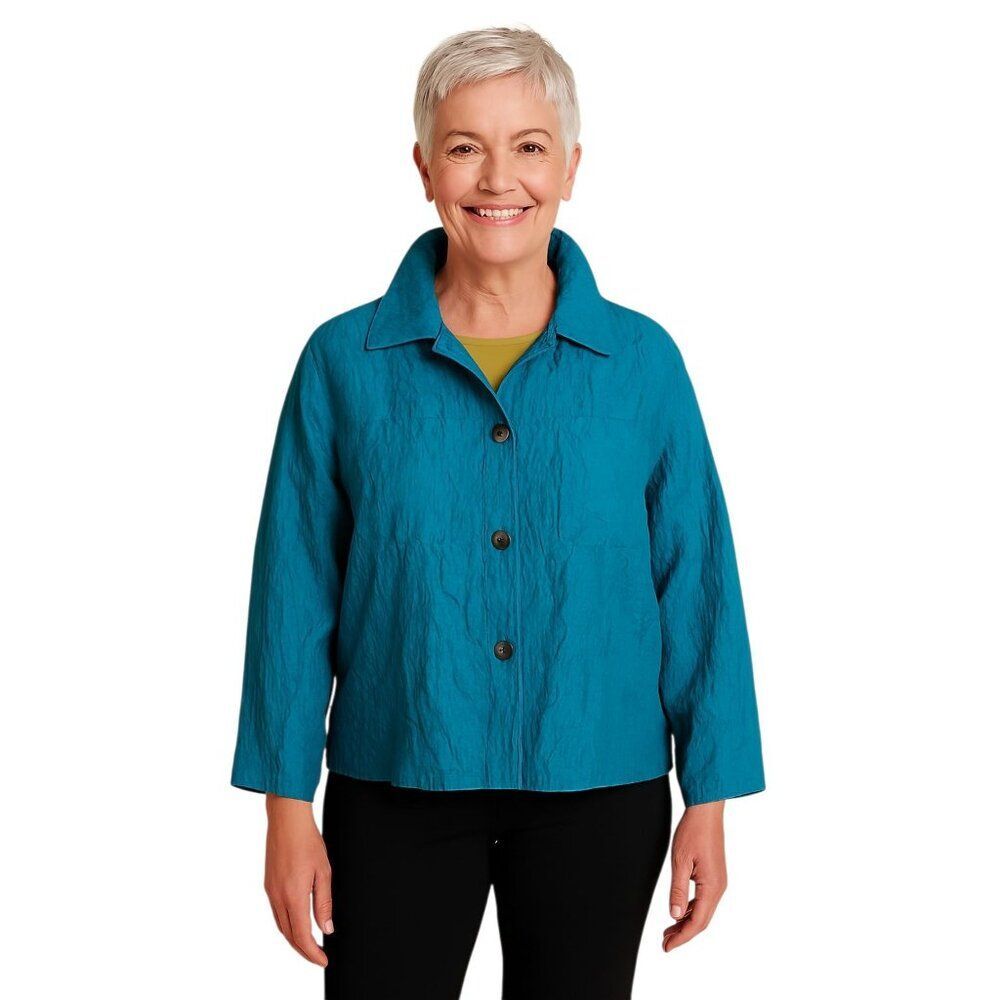 Chico's Blouse Shirt Top Long Sleeve Button Up Women's SIZE Extra LARGE WOMAN'S